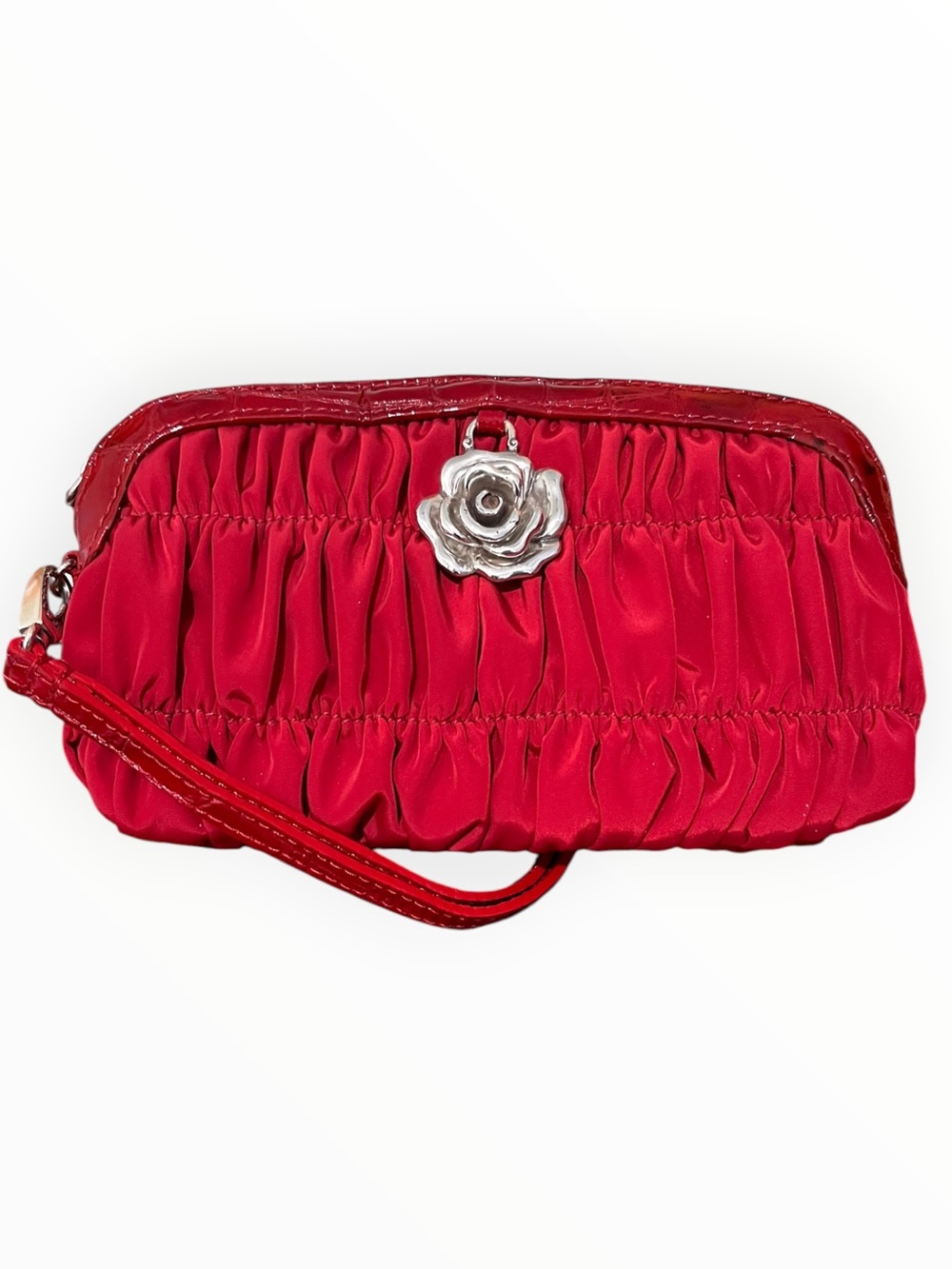 Brighton "Cami Mini Pouch" red nylon wristlet clutch NWT